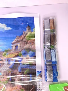 نقاشی الماسی پارچه ای 5 بعدی (cm40×50)محتویات