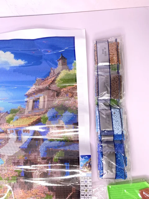 نقاشی الماسی پارچه ای 5 بعدی (cm40×50)محتویات